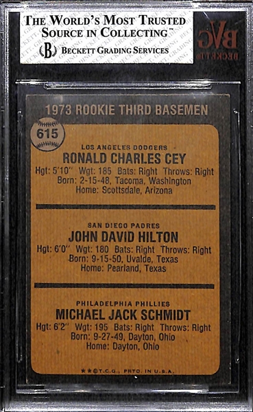 1973 Topps Mike Schmidt (HOF) Rookie Card #615 - Graded Beckett BVG 7.5