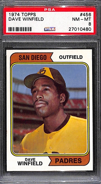 1974 Topps Dave Winfield (HOF) Rookie Card #456- Graded PSA 8