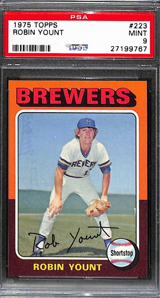 1974 Topps Robin Yount (HOF) Rookie Card #223 - Graded PSA 9