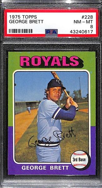 1974 Topps George Brett (HOF) Rookie Card #228 - Graded PSA 8