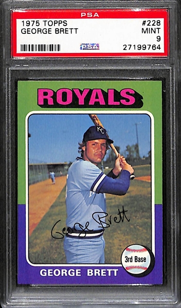 1975 Topps George Brett (HOF) Rookie Card #228 - Graded PSA 9