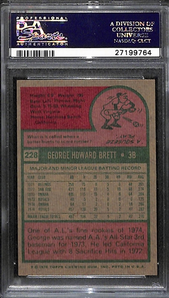 1975 Topps George Brett (HOF) Rookie Card #228 - Graded PSA 9