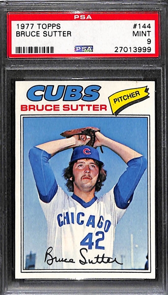 1977 Topps Bruce Sutter (HOF) Rookie Card #144 - Graded PSA 9