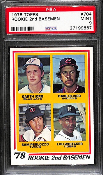 1978 Topps Lou Whitaker Rookie Card #704 - Graded PSA 9