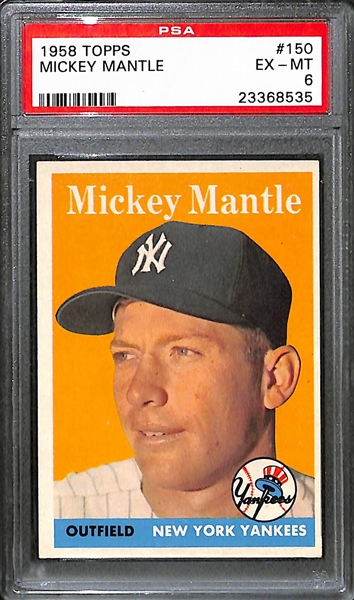 1958 Topps Mickey Mantle #150 Graded PSA 6