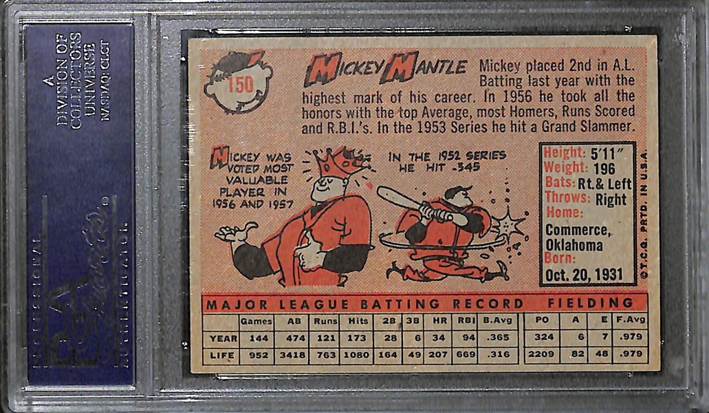 1958 Topps Mickey Mantle #150 Graded PSA 6