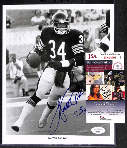 Walter Payton Signed 8x10 Photo (JSA COA)