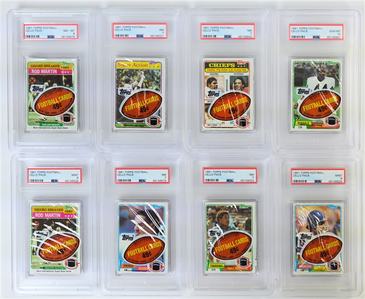 Lot of (24) PSA Graded 1981 Topps Football Cello Packs - Most Graded PSA 9 or 10 (Joe Montana Rookie Year)