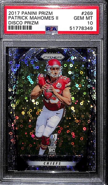 2017 Panini Prizm Patrick Mahomes #269 Rookie Disco Prizm Graded PSA 10