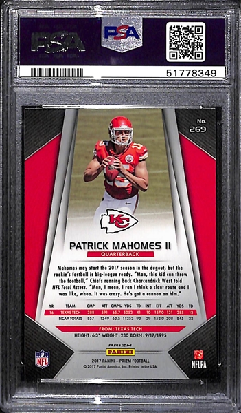 2017 Panini Prizm Patrick Mahomes #269 Rookie Disco Prizm Graded PSA 10