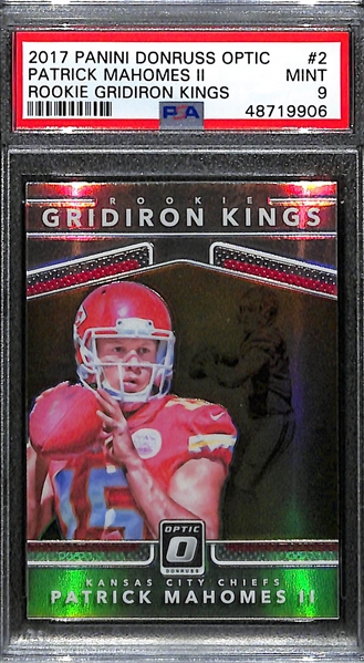2017 Panini Donruss Optic Rookie Gridiron Kings Patrick Mahomes II #2 Graded PSA 9