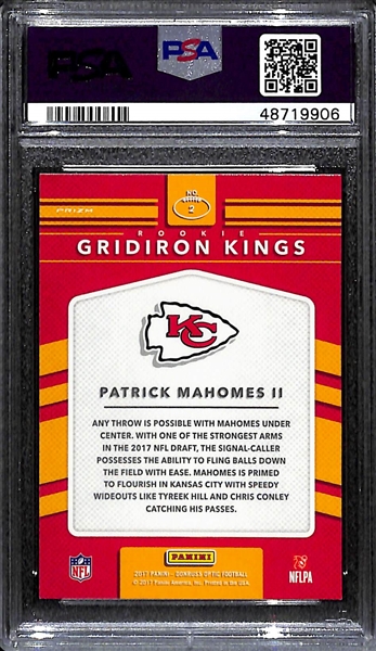 2017 Panini Donruss Optic Rookie Gridiron Kings Patrick Mahomes II #2 Graded PSA 9