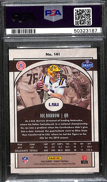 2020 Panini Legacy Bronze Joe Burrow Autographed Rookie Card #9/25 PSA 9 (w. 10 Autograph Grade)