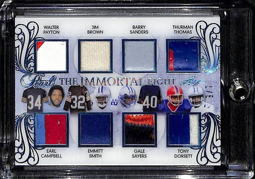 2018-19 Leaf Pearl Immortal 8 Football RB 8-Piece Jersey Patch (Brown, Payton, Sayers, Campbell, Dorsett, Sanders, E. Smith, Thomas) 