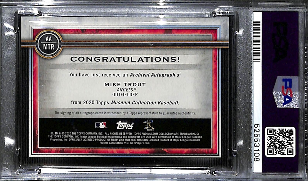 2020 Topps Museum Collection Archival Autographs Mike Trout (#4/25) PSA 8.5