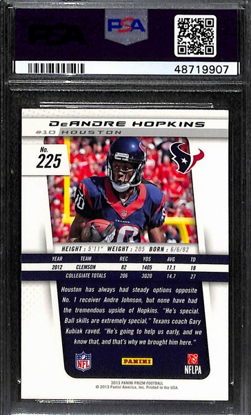 2013 Panini Prizm DeAndre Hopkins Rookie Card Graded PSA 10 Gem Mint