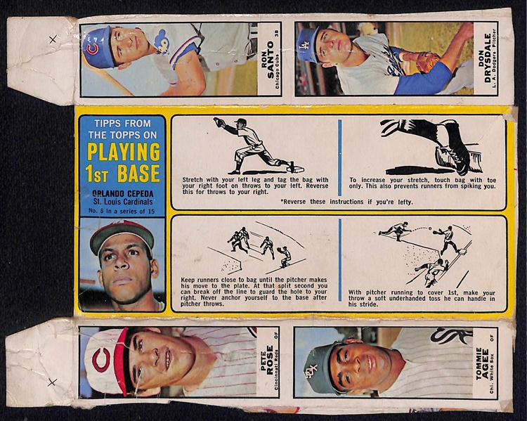1968 Bazooka Partial Box w. Pete Rose, Don Drysdale, Ron Santo, Tommie Agee