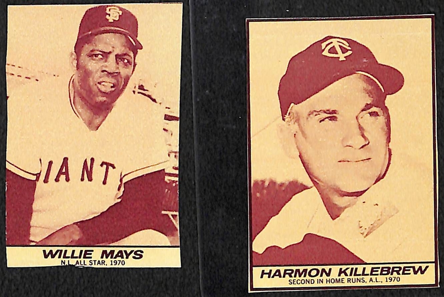 Lot of (2) 1971 Milk Duds Baseball Cards - Willie Mays and Harmon Killebrew
