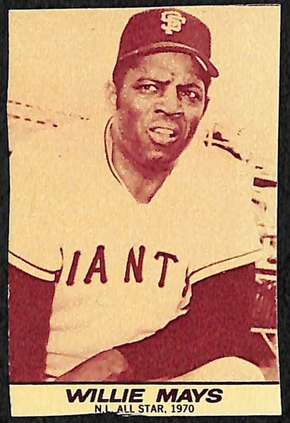 Lot of (2) 1971 Milk Duds Baseball Cards - Willie Mays and Harmon Killebrew