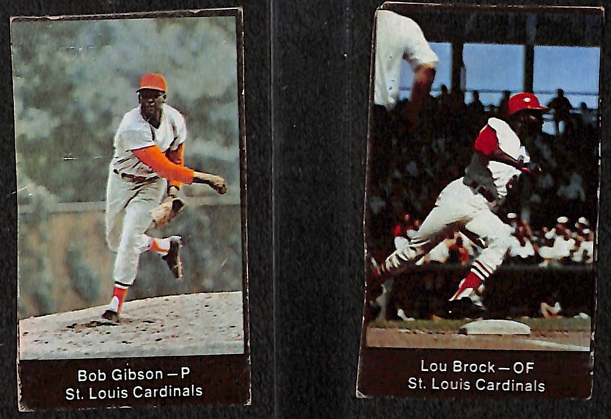 Lot of (5) Rare 1969 Nabisco Cards - Willie Mays, Bob Gibson, Lou Brock, Tony Horton (His Only Card), Bill Freehan