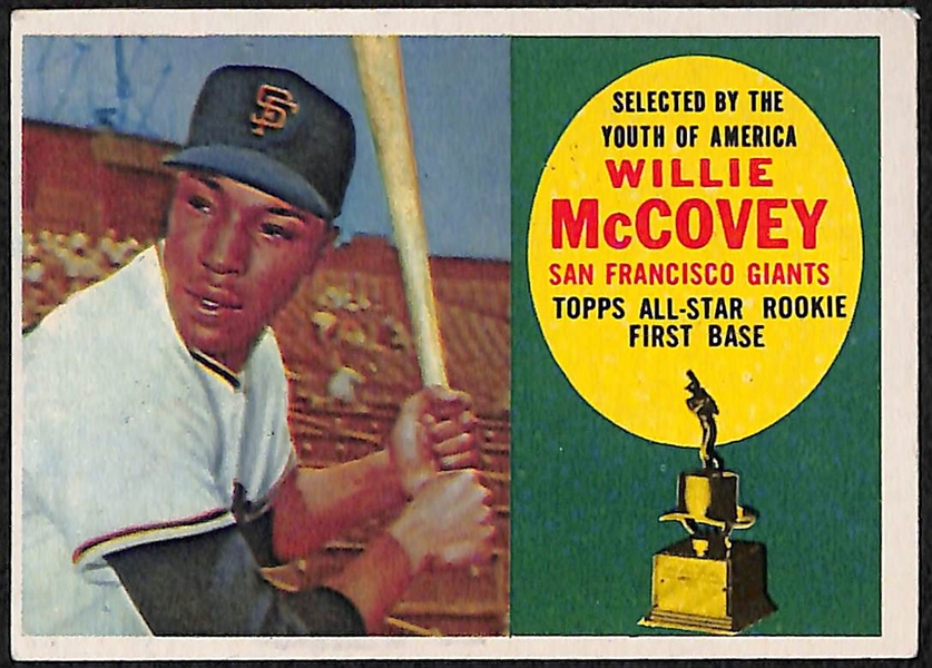 Lot of (3) 1960 Topps Cards (McCovey Rookie #316, Mays #200, Koufax #343)