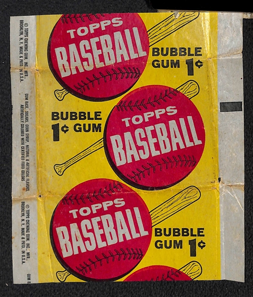 Lot of (3) Topps Baseball Wax Pack Wrappers - 1962 Topps, 1963 Topps, 1966 Topps