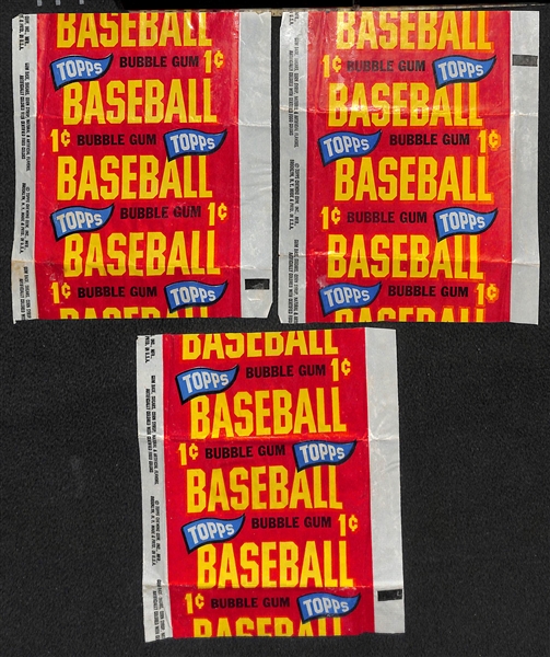 Lot of (3) 1965 Topps Baseball 1-Cent Wax Pack Wrappers