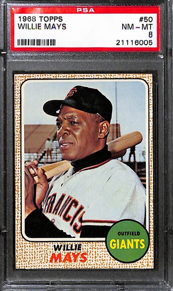 1968 Topps Willie Mays #50 Graded PSA 8