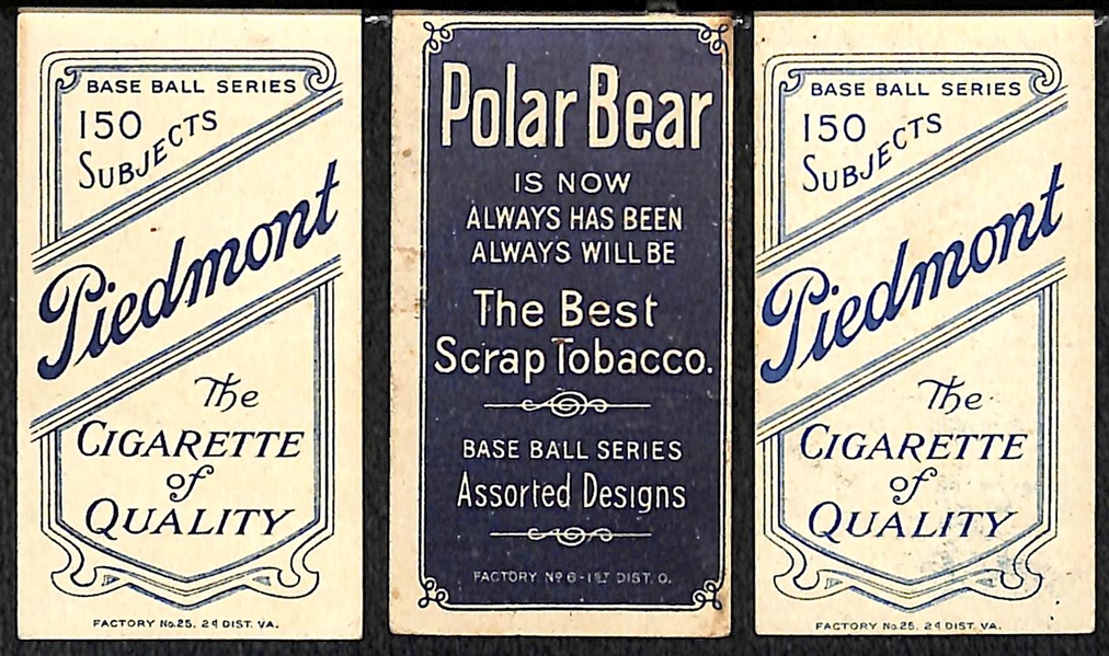 T206 Lot (3) - Hooks Wiltse (NY NL), Admiral Schlei (NY NL, Polar Bear), Whitey Alperman (Brooklyn Dodgers)
