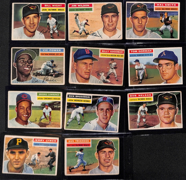 Lot of (20) 1956 Topps Cards w. Willie Mays and Al Kaline