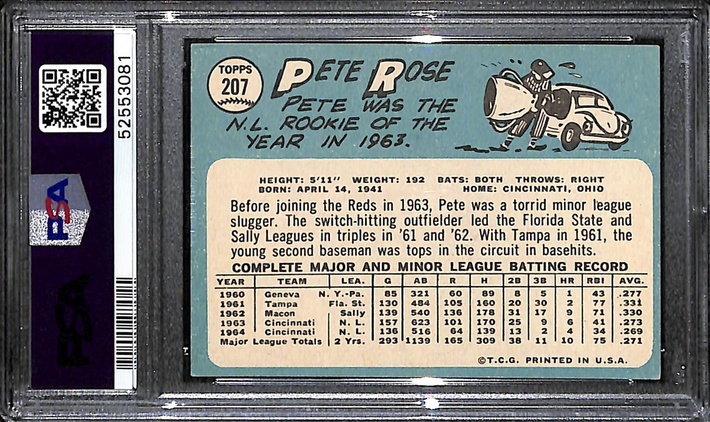 1965 Topps Pete Rose #207 Graded PSA 5