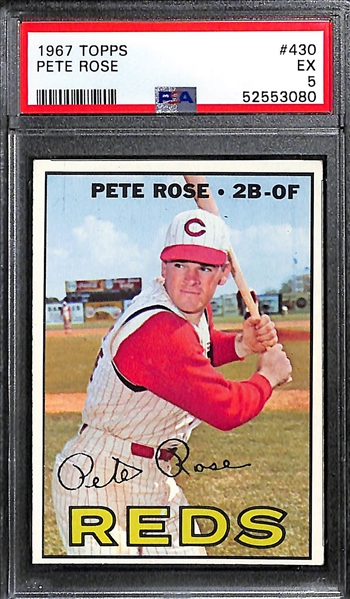 Pete Rose Lot - 1967 Topps #430 and 1969 Topps #120 - Both Graded PSA 5