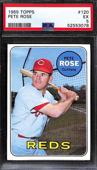 Pete Rose Lot - 1967 Topps #430 and 1969 Topps #120 - Both Graded PSA 5