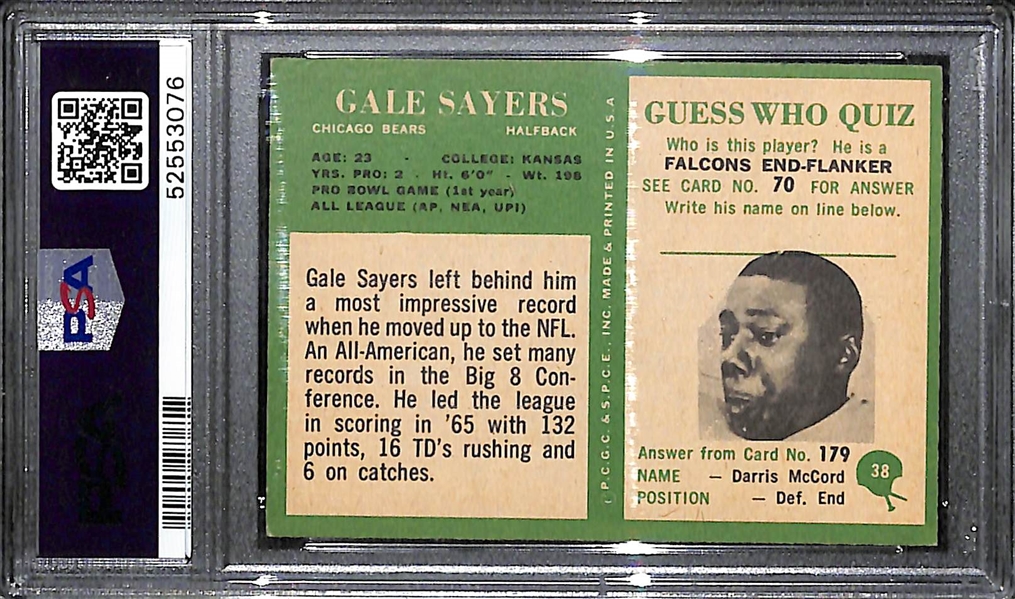 1966 Philadelphia Gale Sayers #38 Rookie Card Graded PSA 5