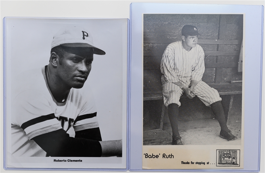 Over 120 Souvenir Photos (1970s Clemente, 1970s Babe Ruth, 1964 Bulletin Phillies, 1969 Citgo Mets, 1969 ARCO Red Sox, 1960s Tigers, +)