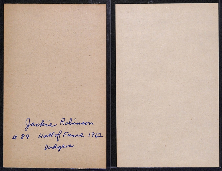 Lot of (2) Exhibits Postcards - Jackie Robinson (1947-66) and Rogers Hornsby (1948 Baseball's Greats)