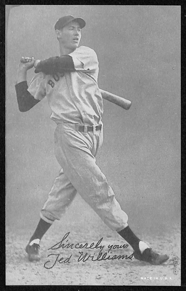 Lot of (3) Ted Williams 1947-66 Exhibits Postcards (w. Sincerely Yours Salutation)