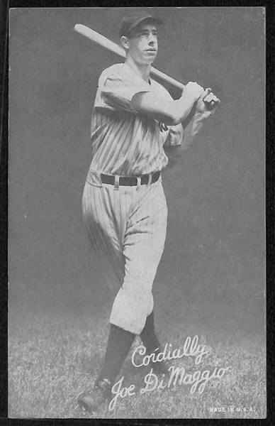 Lot of (3) Joe DiMaggio 1947-66 Exhibits Postcards (w. Cordially Salutation)