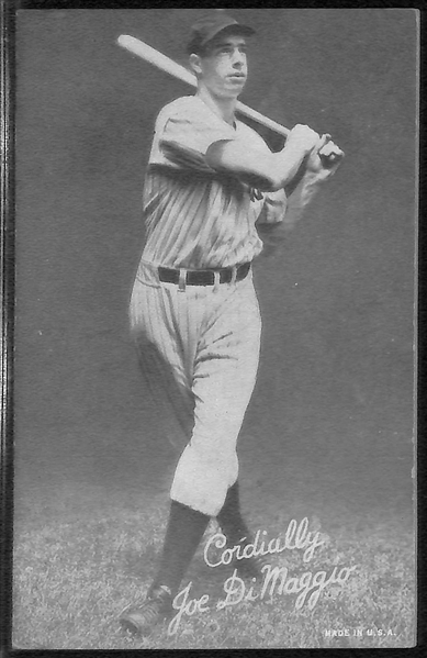 Lot of (3) Joe DiMaggio 1947-66 Exhibits Postcards (w. Cordially Salutation)