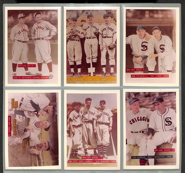 Lot of 156 George Burke 1970s Color Tint Photos  w. Babe Ruth, Walter Johnson, Jimmie Foxx (Made by George Brace)
