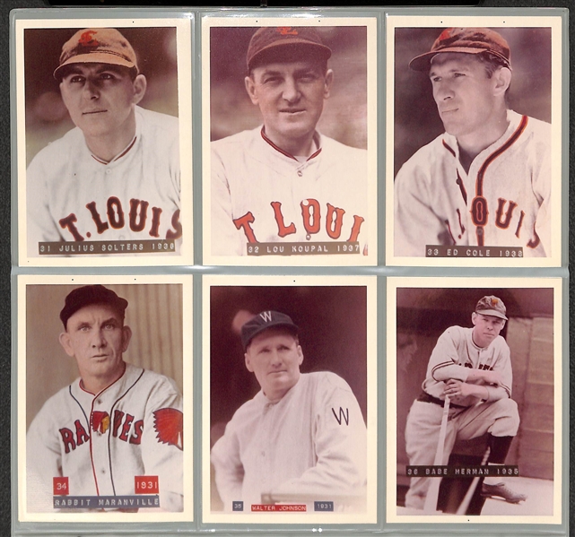 Lot of 156 George Burke 1970s Color Tint Photos  w. Babe Ruth, Walter Johnson, Jimmie Foxx (Made by George Brace)