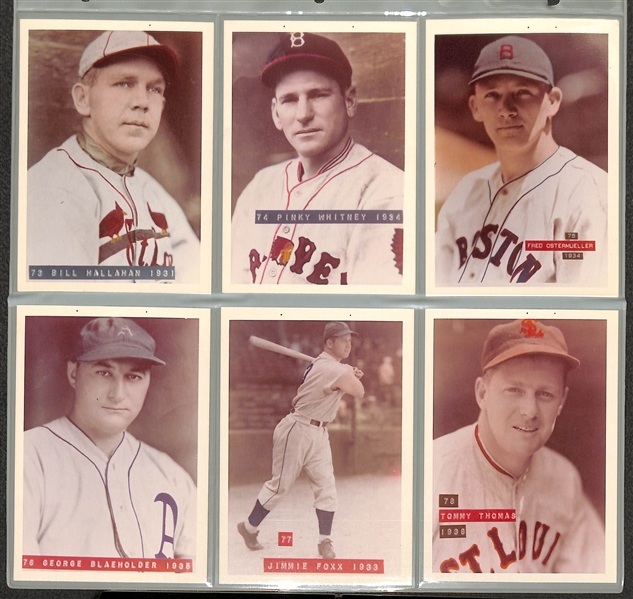 Lot of 156 George Burke 1970s Color Tint Photos  w. Babe Ruth, Walter Johnson, Jimmie Foxx (Made by George Brace)