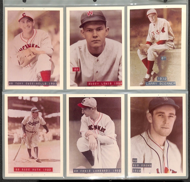 Lot of 156 George Burke 1970s Color Tint Photos  w. Babe Ruth, Walter Johnson, Jimmie Foxx (Made by George Brace)