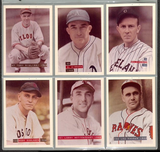 Lot of 156 George Burke 1970s Color Tint Photos  w. Babe Ruth, Walter Johnson, Jimmie Foxx (Made by George Brace)