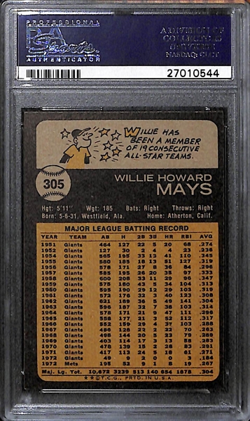 1973 Topps Willie Mays #305 Graded PSA 9