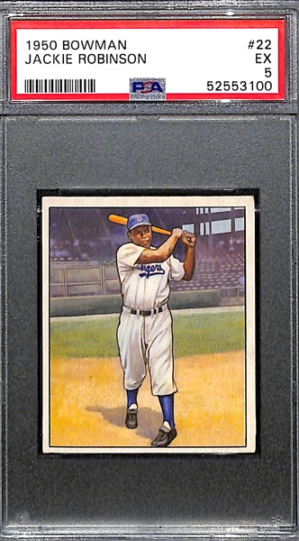 1950 Bowman Jackie Robinson #22 Graded PSA 5