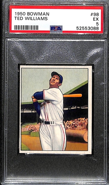 1950 Bowman Ted Williams #98 Graded PSA 5