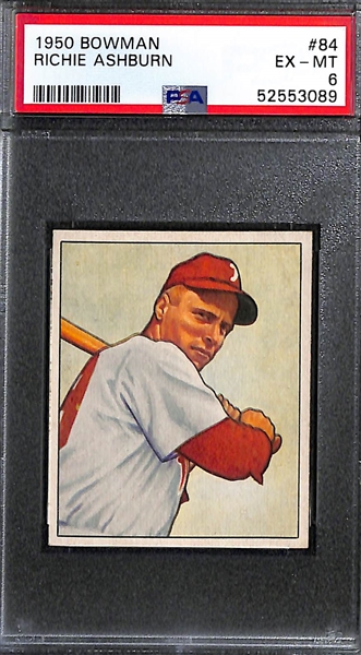 1950 Bowman Lot - Richie Ashburn (PSA 6) and Robin Roberts (PSA 5)