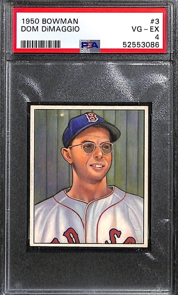 1950 Bowman Lot - Dom DiMaggio (PSA 4) and Bobby Doerr (PSA 6)