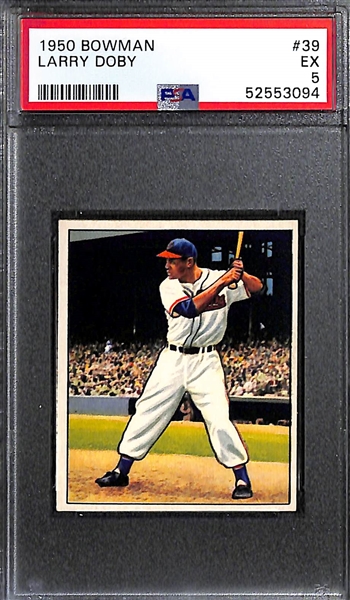 1950 Bowman Lot - Larry Doby (PSA 5) and Enos Slaughter (PSA 4.5)